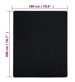 Drap-housse Jersey Noir 180x200 cm Coton