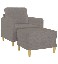 Fauteuil avec repose-pied Taupe 60 cm Tissu