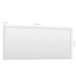 Miroir de salle de bain Blanc brillant 90x1,5x37 cm Aggloméré