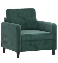 Fauteuil avec repose-pied Vert foncé 60 cm Velours