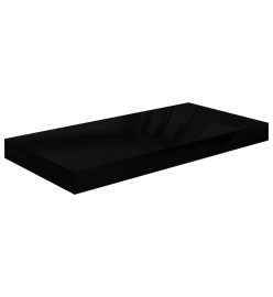 Étagère murale flottante 4 pcs Noir brillant 50x23x3,8 cm MDF