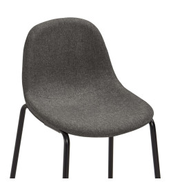 Chaises de bar lot de 2 gris foncé tissu