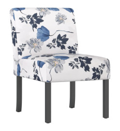 Fauteuil sans accoudoirs bleu tissu avec fleurs