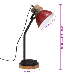 Lampe de bureau 25 W rouge délavé 18x18x60 cm E27