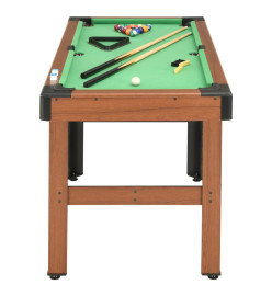 Table de billard 4 pieds 122x61x76 cm Marron