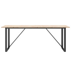 Table à manger cadre en O 200x100x75cm bois de pin massif fonte