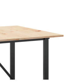 Table à manger cadre en O 200x100x75cm bois de pin massif fonte