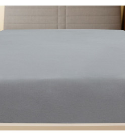 Drap-housse Jersey Gris 180x200 cm Coton