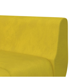 Canapé-lit en forme de L jaune 275x140x70 cm velours