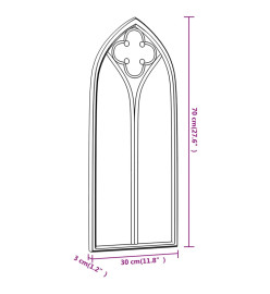 Miroir de jardin Noir 70x30 cm Fer pour utilisation extérieure