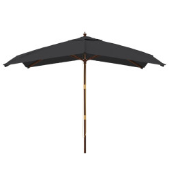 Parasol de jardin avec mât en bois noir 300x300x273 cm