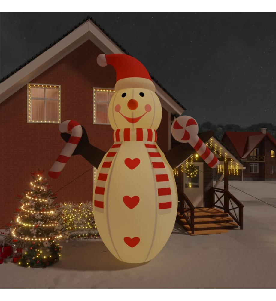 Bonhomme de neige gonflable de Noël avec LED 630 cm