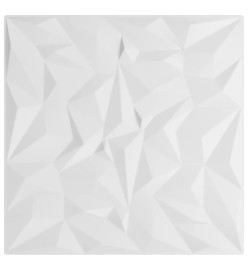 Panneaux muraux 12 pcs blanc 50x50 cm XPS 3 m² améthyste