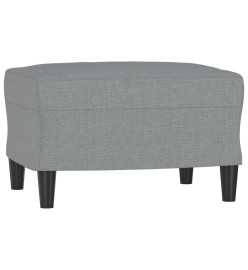 Canapé à 3 places avec repose-pieds Gris clair 180 cm Tissu