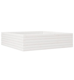 Jardinière blanc 90x90x23 cm bois de pin massif