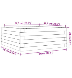 Jardinière blanc 60x60x23 cm bois de pin massif