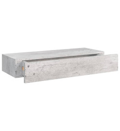 Étagère à tiroir murale Gris béton 60x23,5x10 cm MDF