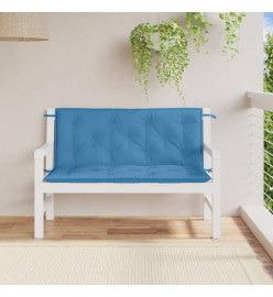 Coussins de banc de jardin lot de 2 bleu mélangé tissu