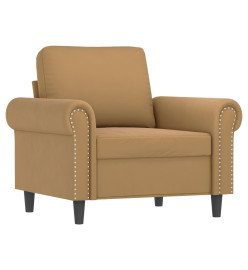 Fauteuil avec repose-pied Marron 60 cm Velours