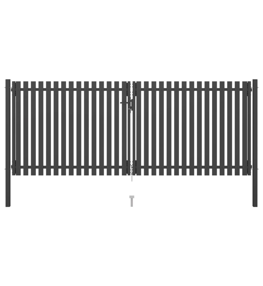 Portail de clôture de jardin Acier 4x1,7 m Anthracite