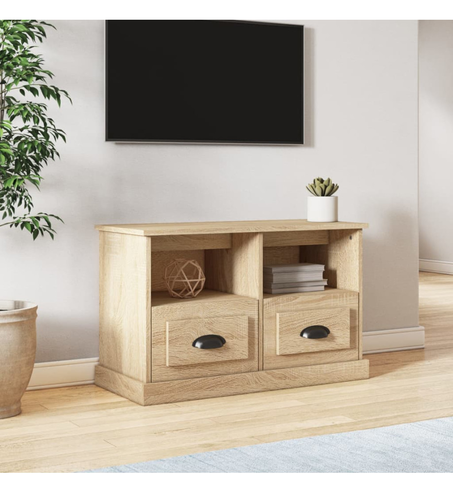 Meuble TV chêne sonoma 80x35x50 cm bois d'ingénierie