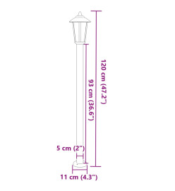 Lampadaires d'extérieur 3 pcs argenté 120 cm acier inoxydable