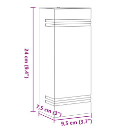 Appliques murales d'extérieur 2 pcs noir acier inoxydable