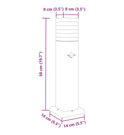 Lampadaire d'extérieur avec capteur noir 50 cm aluminium