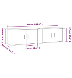 Meubles TV muraux 2 pcs blanc brillant 80x34,5x40 cm