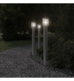 Lampadaire d'extérieur argenté 110 cm acier inoxydable