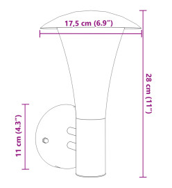 Appliques murales d'extérieur 2 pcs noir acier inoxydable