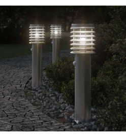 Lampadaire d'extérieur avec capteur argenté acier inoxydable