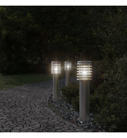 Lampadaire d'extérieur et sortie argenté 60 cm acier inoxydable