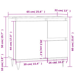 Armoire salle de bain chêne sonoma 65x33x60 cm