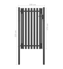 Portail de clôture de jardin Acier 1x2,25 m Anthracite