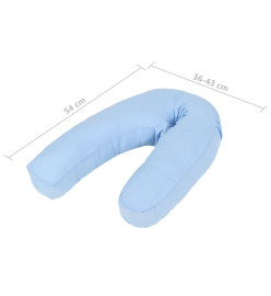 Coussin de grossesse en forme de J 54x(36-43) cm Bleu