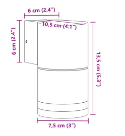 Appliques murales extérieur 2 pcs aluminium moulé sous pression