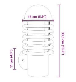 Appliques murales d'extérieur 2 pcs noir acier inoxydable