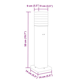 Lampadaires d'extérieur avec sortie 3 pcs noir 50 cm aluminium