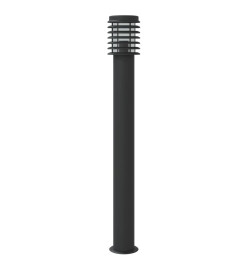 Lampadaire d'extérieur noir 110 cm acier inoxydable