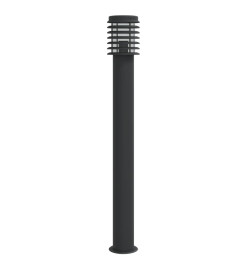 Lampadaire d'extérieur noir 110 cm acier inoxydable