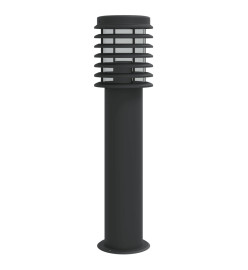 Lampadaire d'extérieur noir 60 cm acier inoxydable