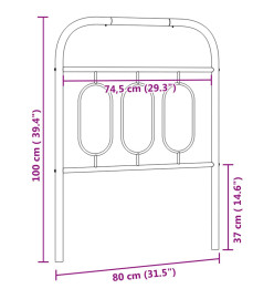 Tête de lit métal blanc 75 cm