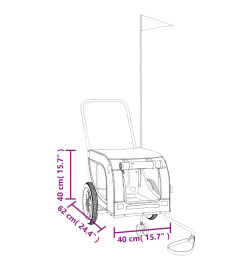 Remorque de vélo pour animaux de compagnie bleu et noir