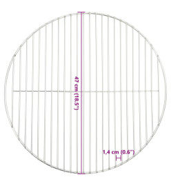 Grille de barbecue ronde Ø47 cm acier inoxydable 304