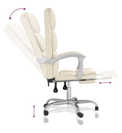 Fauteuil inclinable de bureau Crème Similicuir