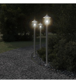 Lampadaire d'extérieur argenté 120 cm acier inoxydable