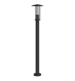 Lampadaire d'extérieur noir 100 cm acier inoxydable