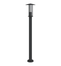 Lampadaire d'extérieur noir 100 cm acier inoxydable