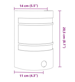 Appliques murales d'extérieur et capteurs 2pcs acier inoxydable